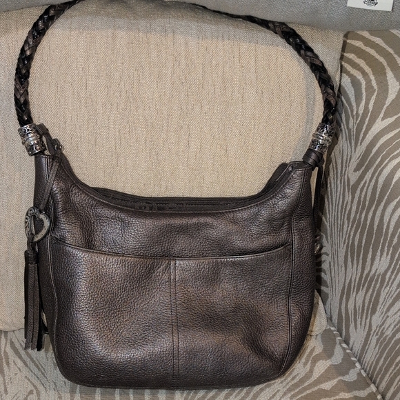 Brighton Handbags - Brighton Barbados Gray Leather Hobo Bag
